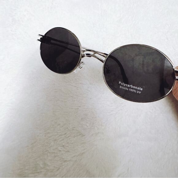 Betsy Black with Silver Rim Round Sunglasses - Picture 7 of 14